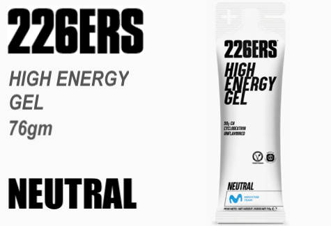 226ers NUTRITION, HIGH ENERGY GEL, 76gm, NEUTRAL