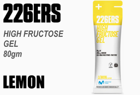 226ers NUTRITION, HIGH FRUCTOSE GEL, 80gm, LEMON