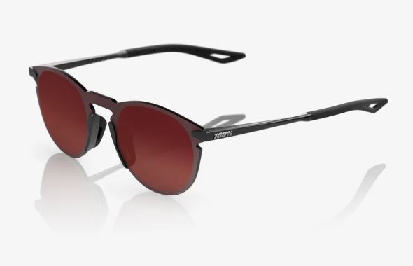 LEGERE ROUND Polished Black - Brown/Red Gradient Lens