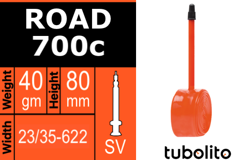 [9120077577272] TUBO RUOT, 700 SV80 TPU, 23/35-622, ORG