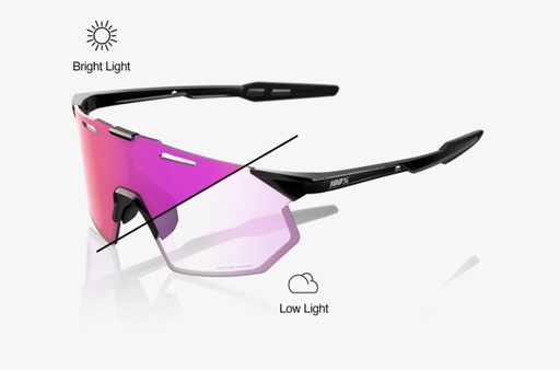 [60001-00006] HYPERCRAFT SQ Gloss Black - Purple Mirror Photochromic Lens